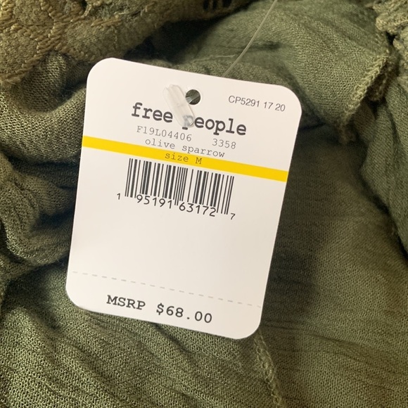 FREE PEOPLE  Adella Cami Green Moss Olive NWT - Picture 10 of 11